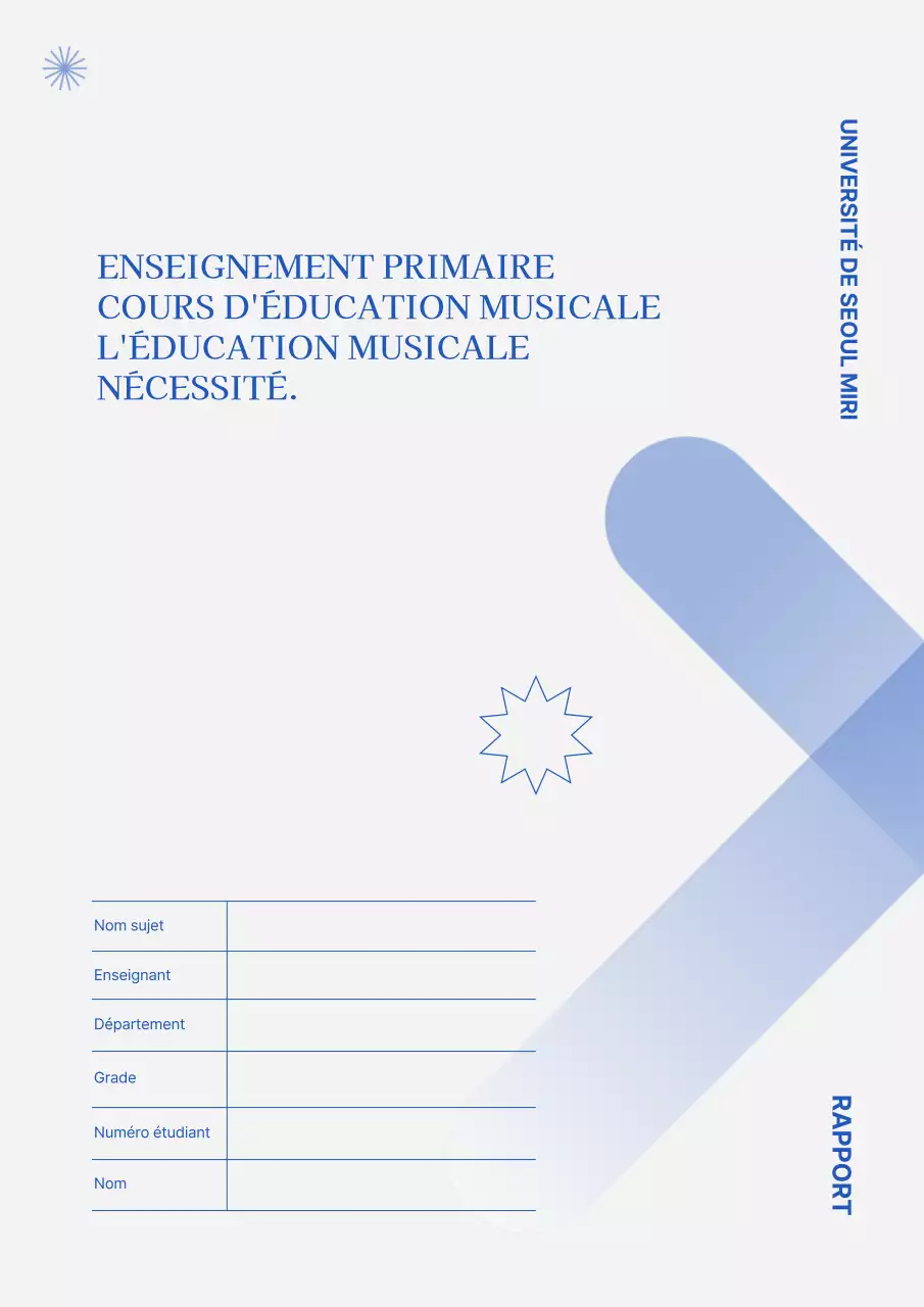 Couverture de rapport propre avec un dégradé bleu et des formes de base
