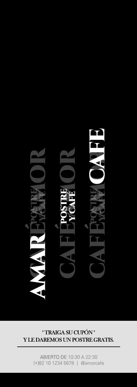 Estilo tipográfico sencillo en blanco y negro para anuncios y promociones de eventos en cafeterías