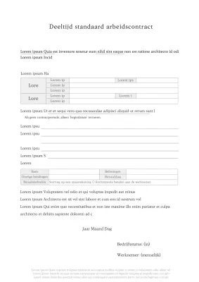 Schone documentopmaak Parttime parttime arbeidscontract