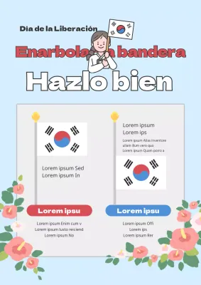 Azul claro Tema ilustrado limpio y sencillo sobre cómo izar la bandera