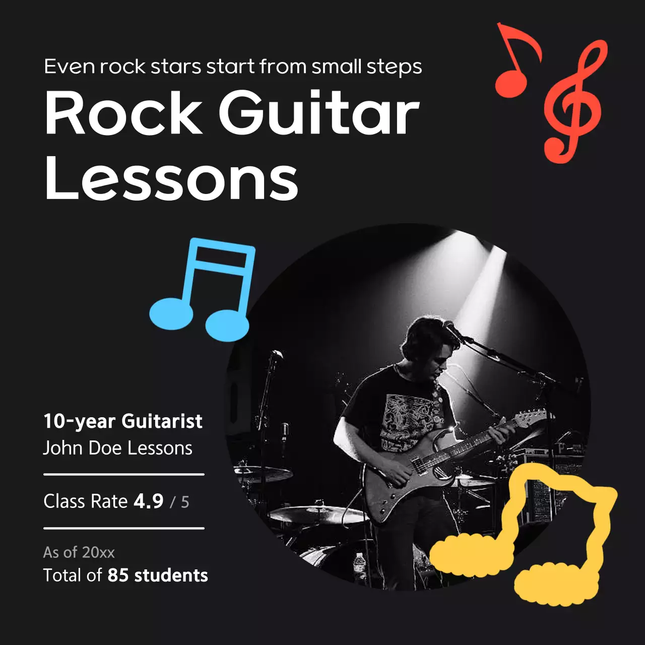 블랙 모던 기타 프로모션 인스타그램 캐러셀