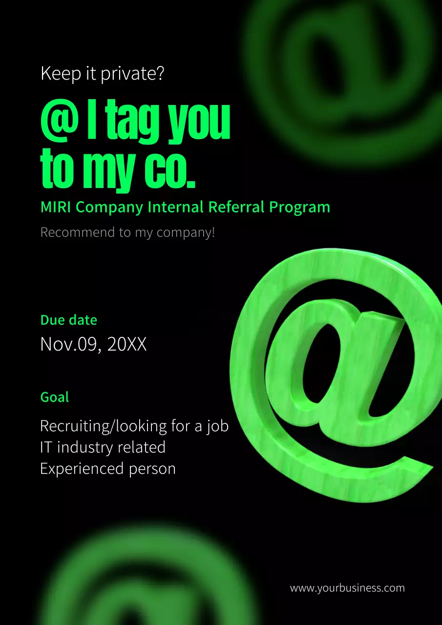 Fluorescent lime green and black Talent Acquisition Office vertical poster