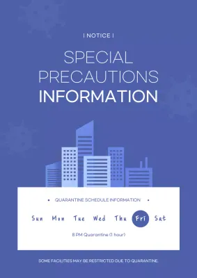 Blue Modern Quarantine Notice Poster