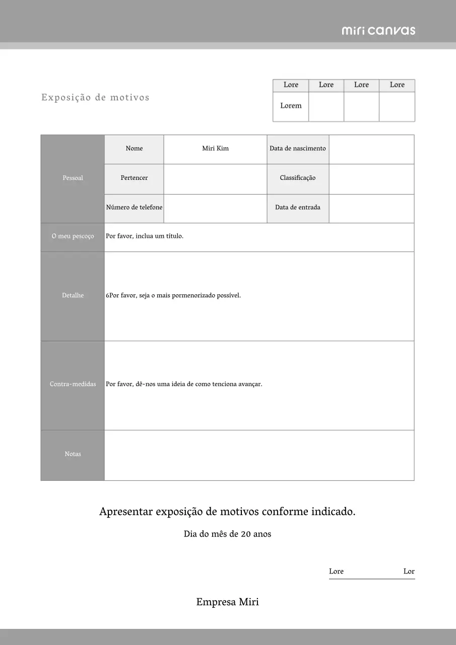 Uma exposição de motivos neutra