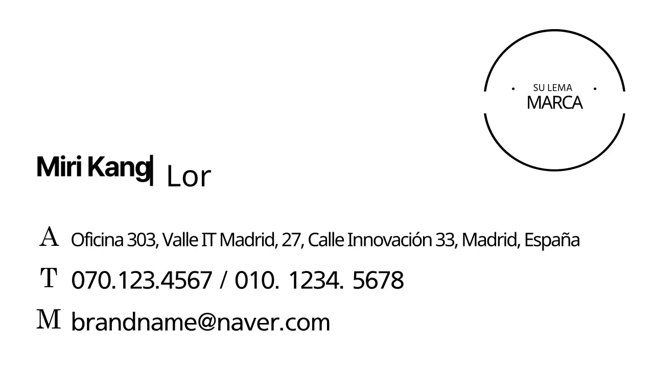 Tarjeta de visita con el símbolo del círculo