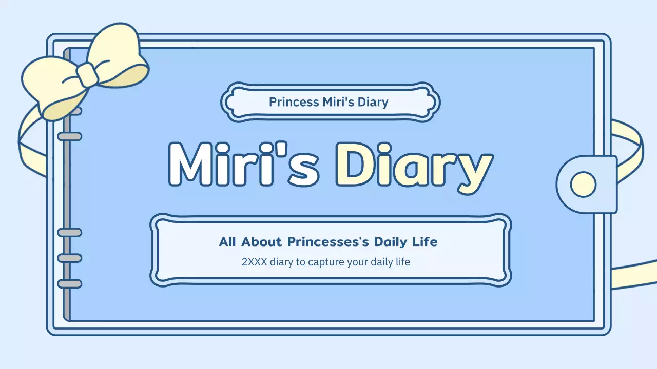 Blue Simple Diary Planner Presentation