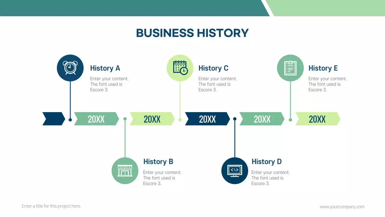 Green Minimal Business History Report Infographic