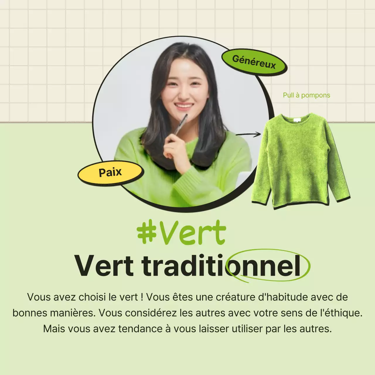 Le test psychologique des couleurs de t-shirt orange et beige