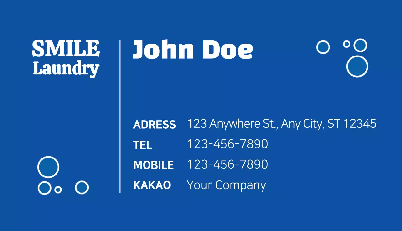 Blue Simple Laundry Business Card