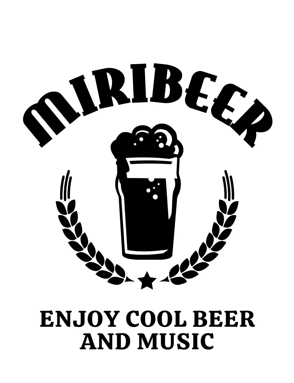Brewpub concept with simple black illustrated logo