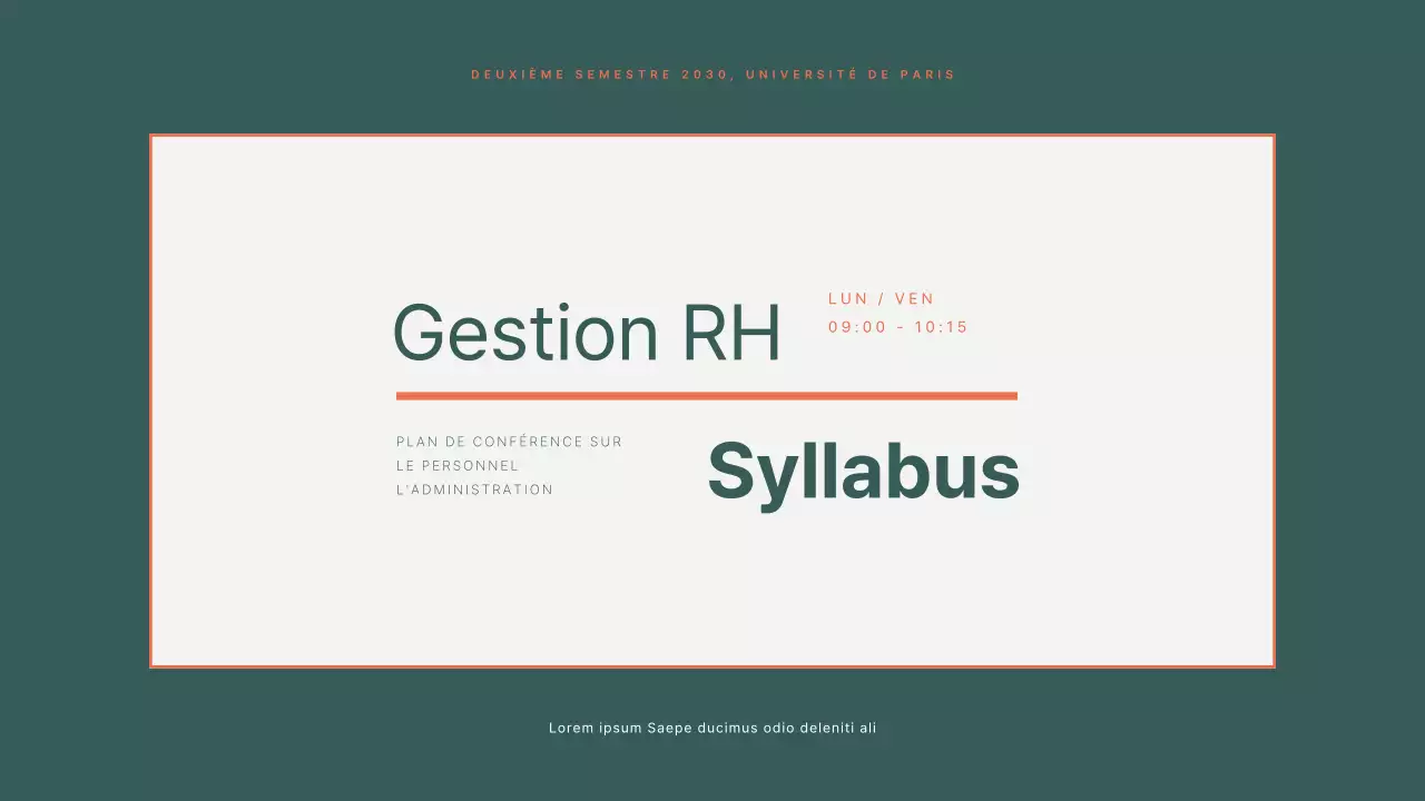 Conception d'un syllabus vert-orange