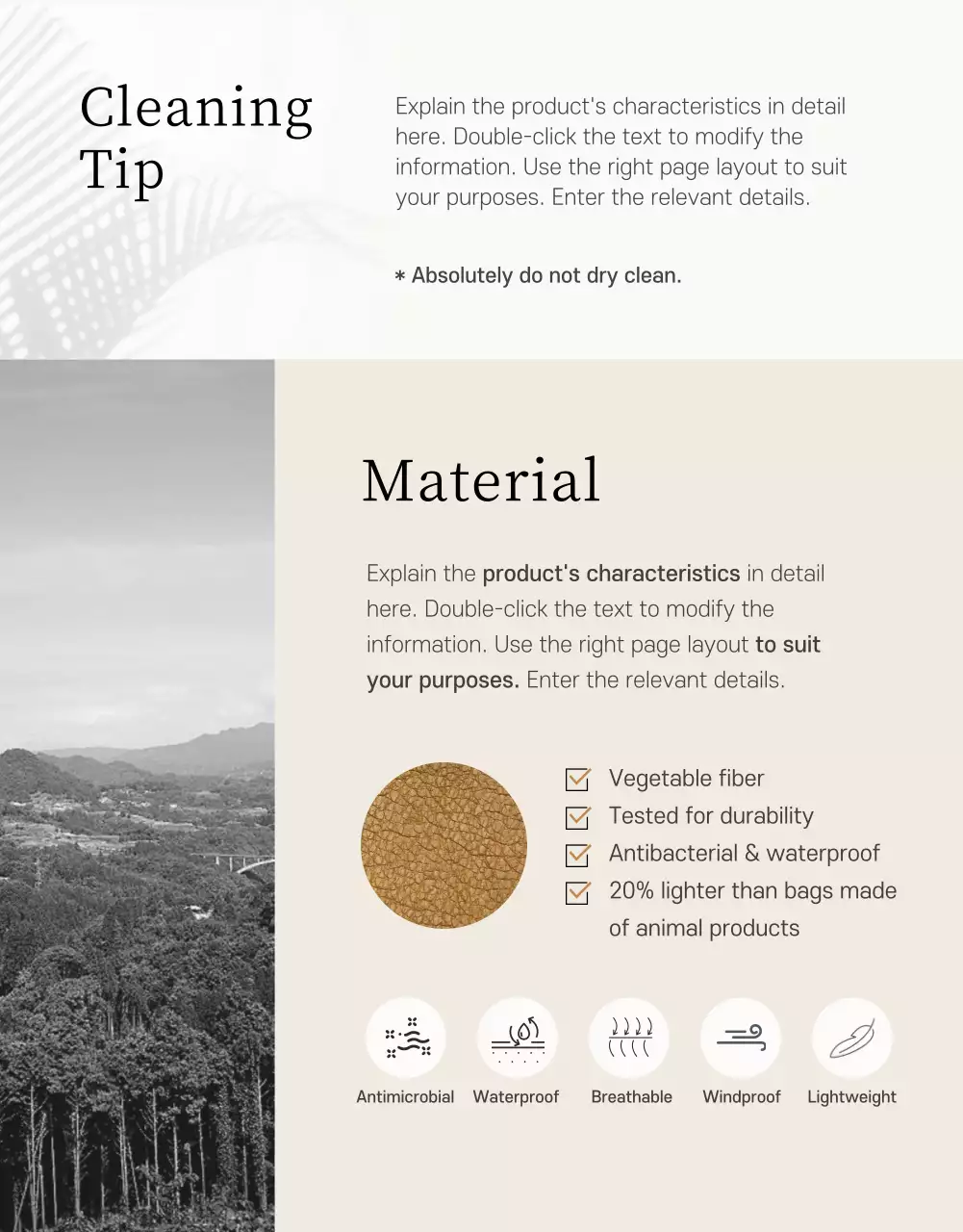 Beige Elegant Vegan Bag Promotion Poster