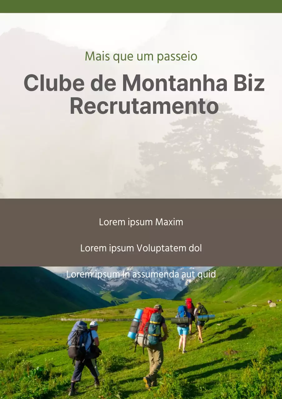Recrutamento de novos membros para a Sociedade Bizmountaineering