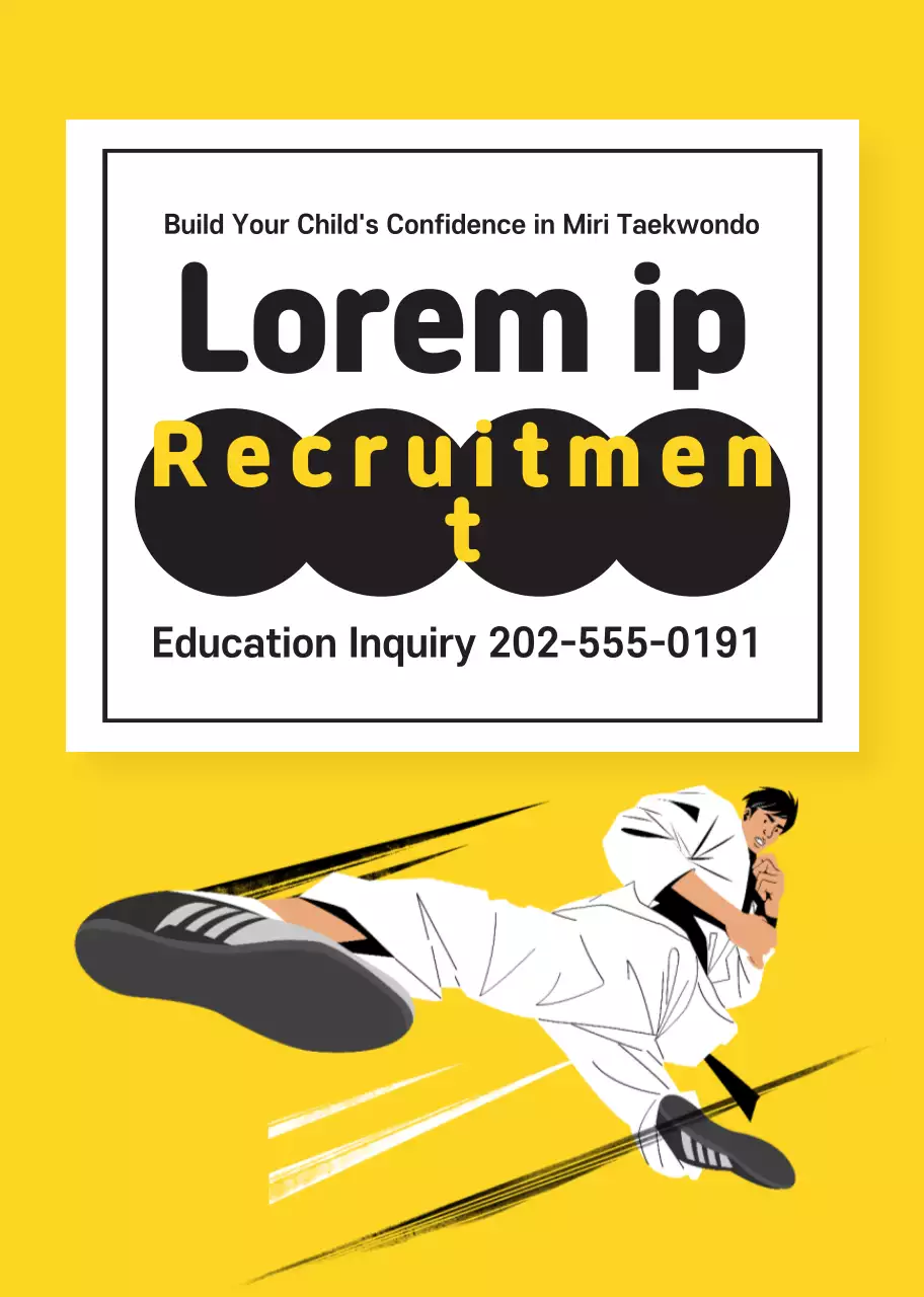 Yellow Illustration Promoting Taekwondo School