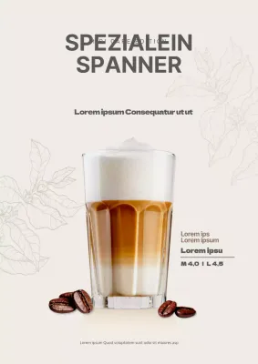 Braunes Cafe Kaffee Einsperner Speisekarte Poster