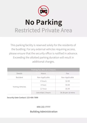 Grey Modern Parking Notice