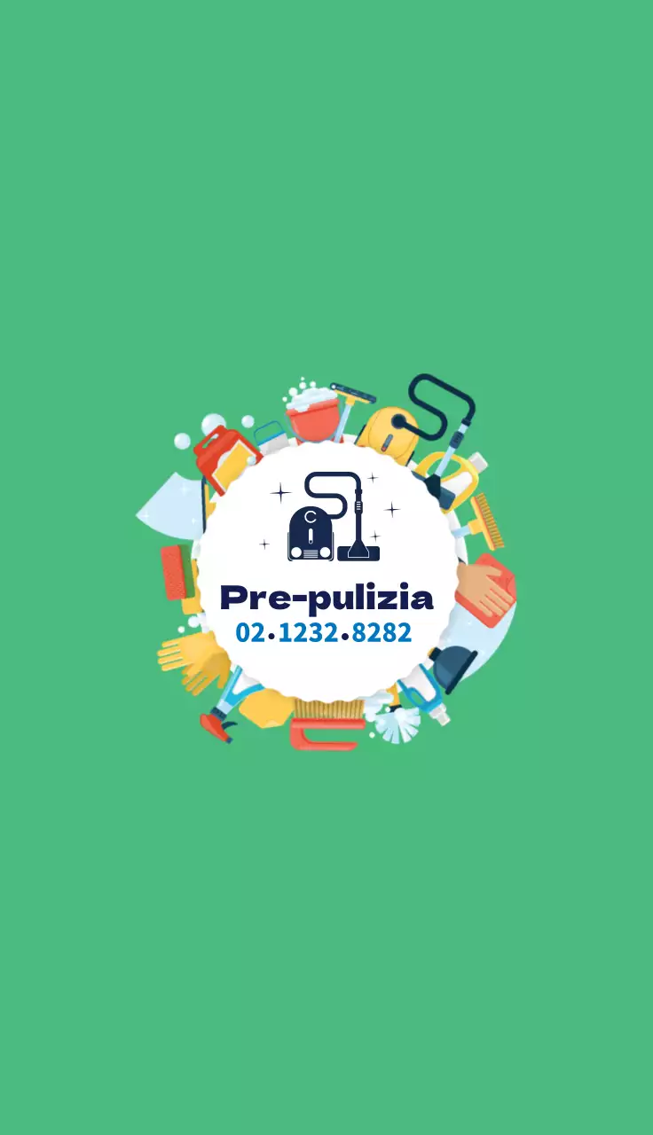 Illustrazione verde simpatica servizio di pulizia promozione di pulizia