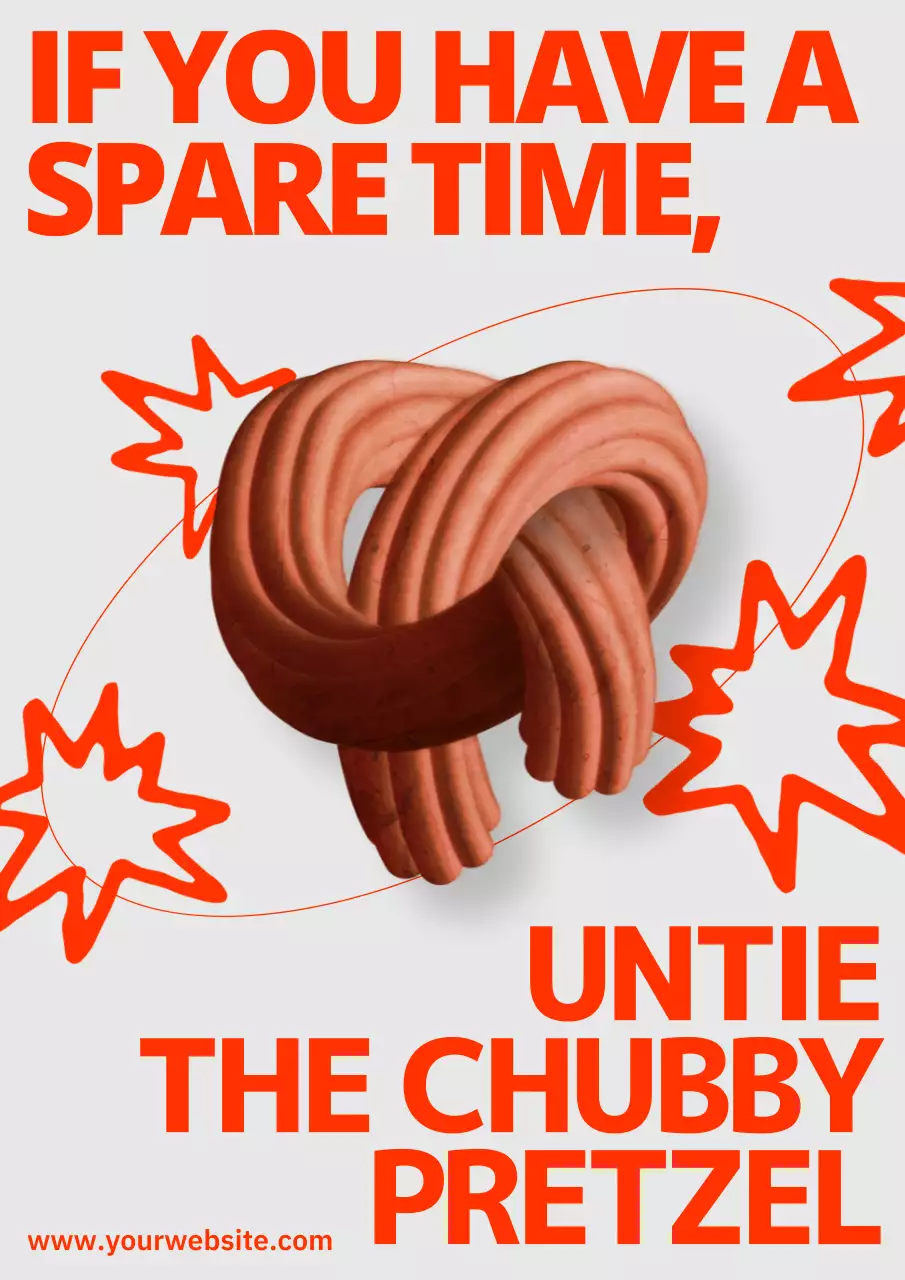 Orange and beige pretzel planet vertical webposter