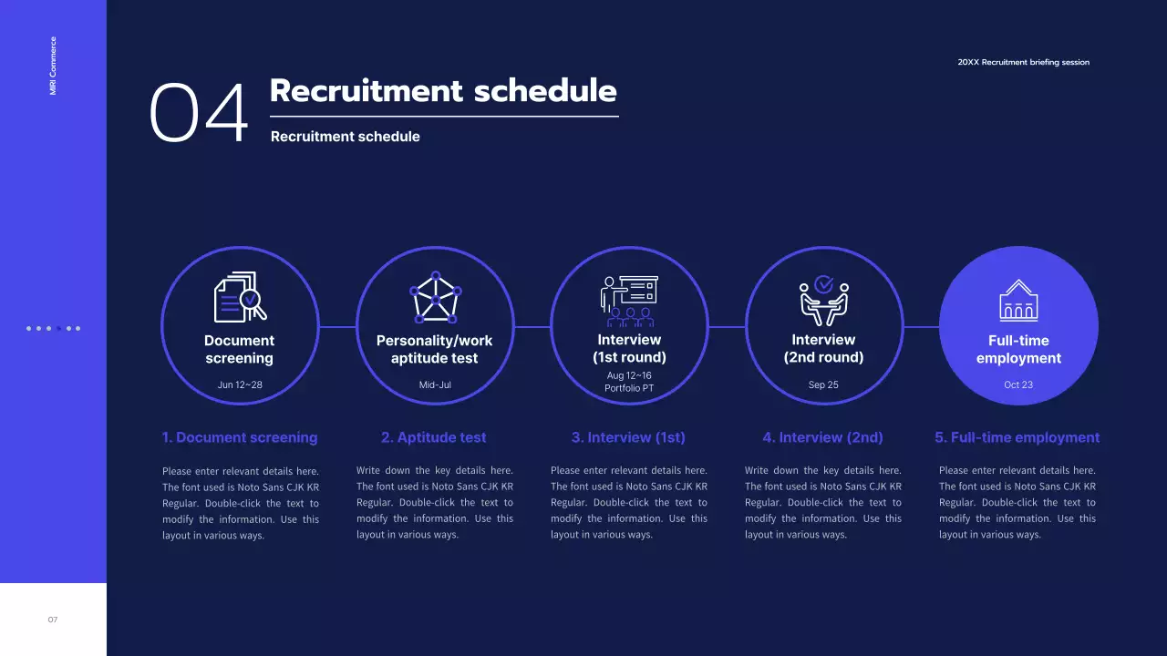 파랑과 흰색의 심플한 온라인 채용 설명회 발표자료