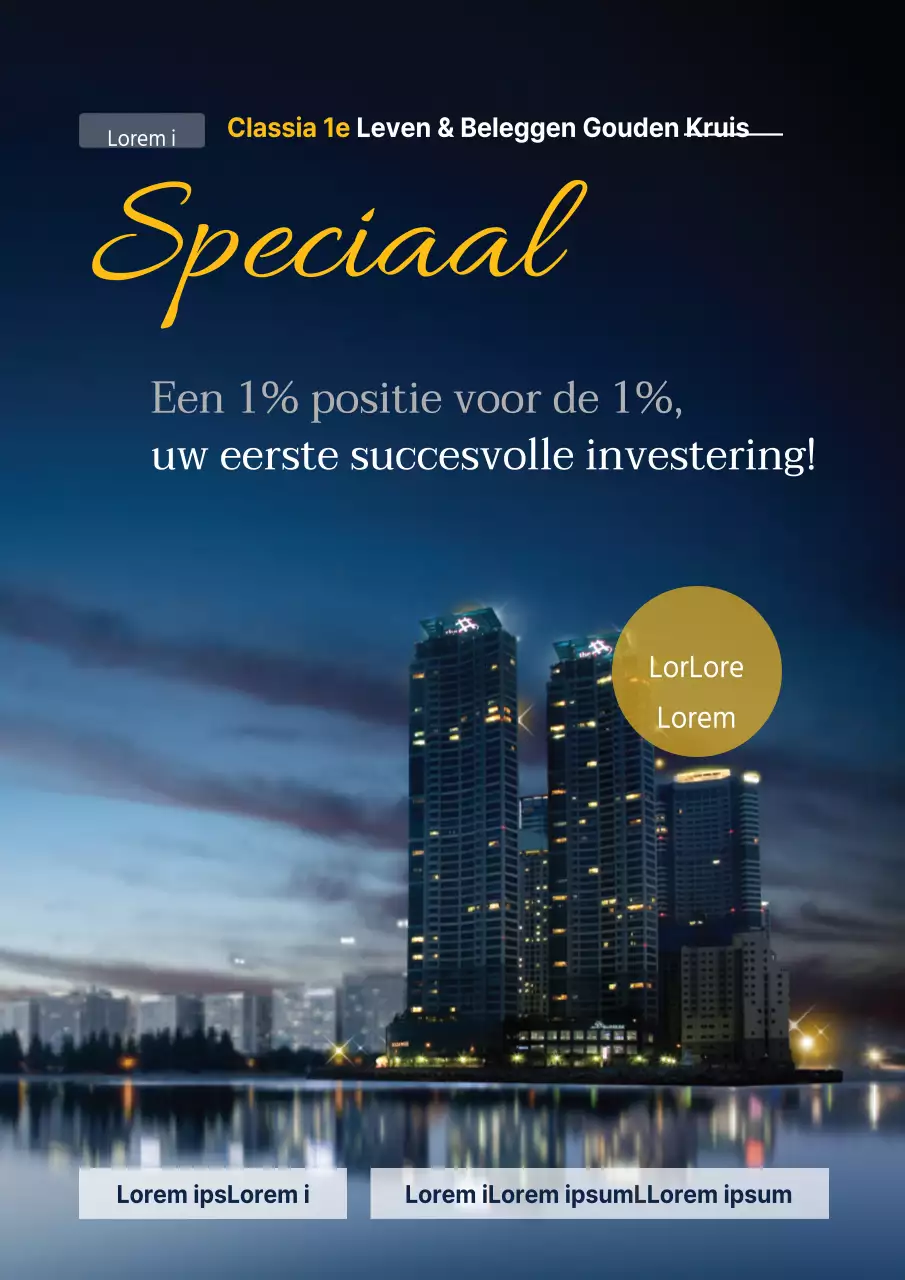 Flyer voor een luxe appartement te koop