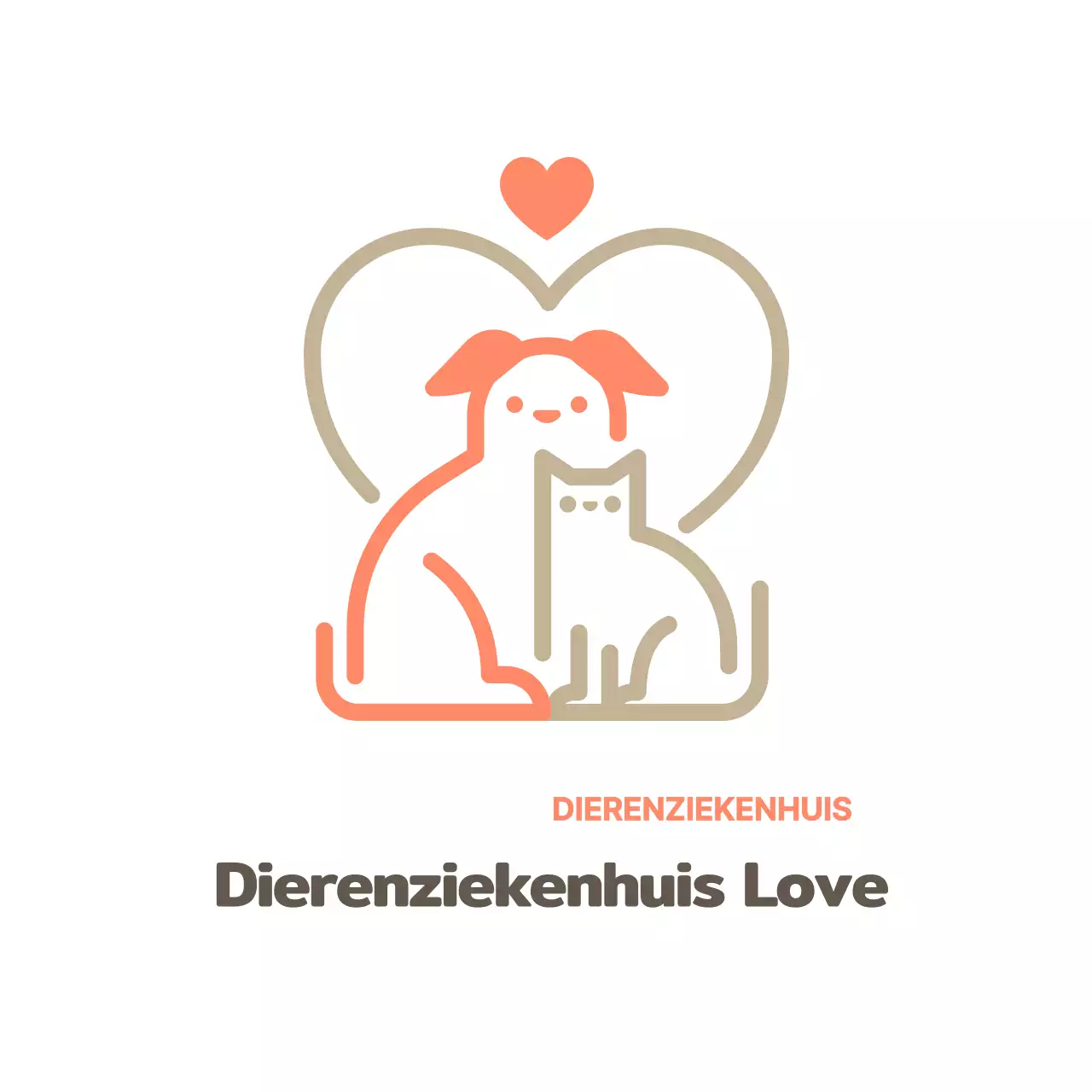 Wit schattig dier logo dierenkliniek teken