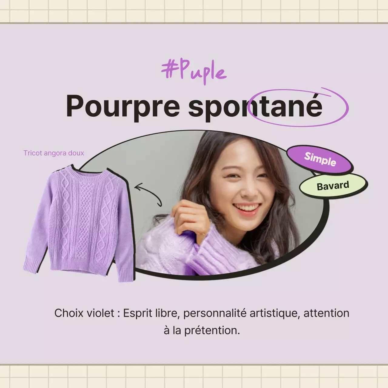 Le test psychologique des couleurs de t-shirt orange et beige