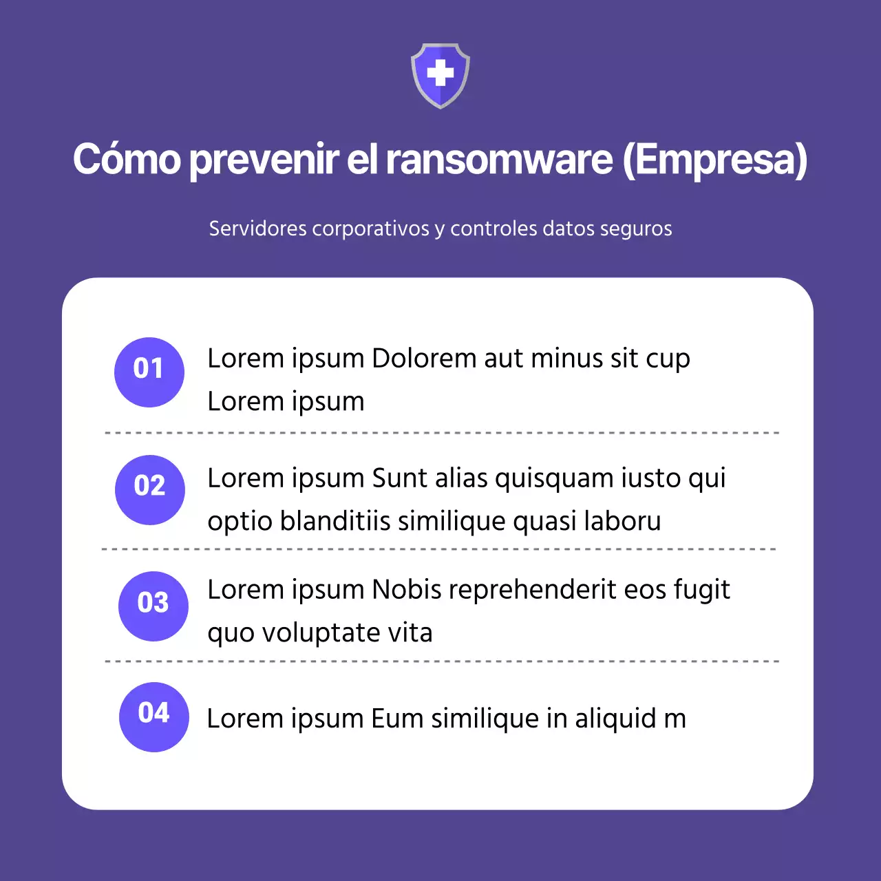 Prevención seria del ransomware en azul marino y gris