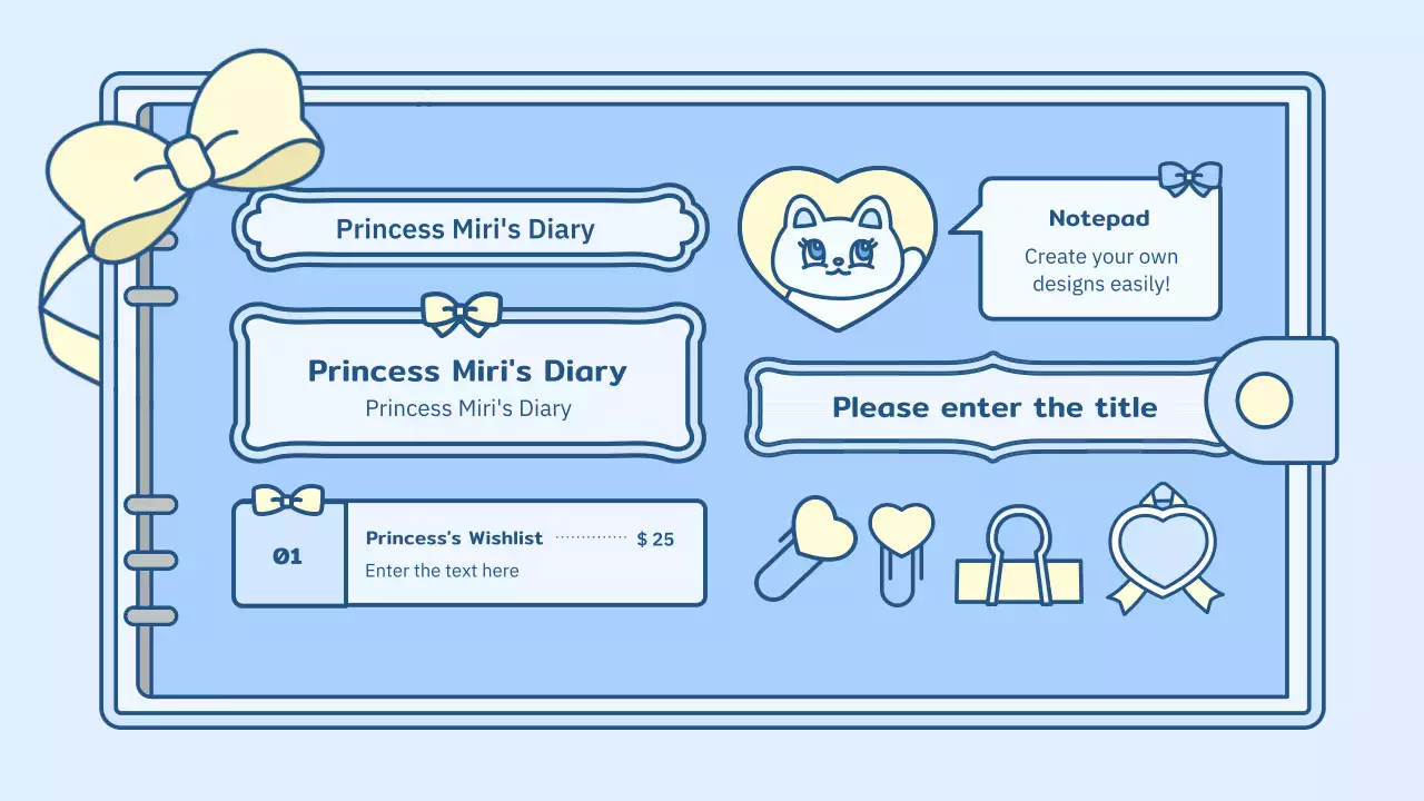 Blue Simple Diary Planner Presentation