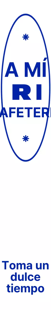 Formas y texto limpios y sencillos en azul marino para una cafetería con estilo