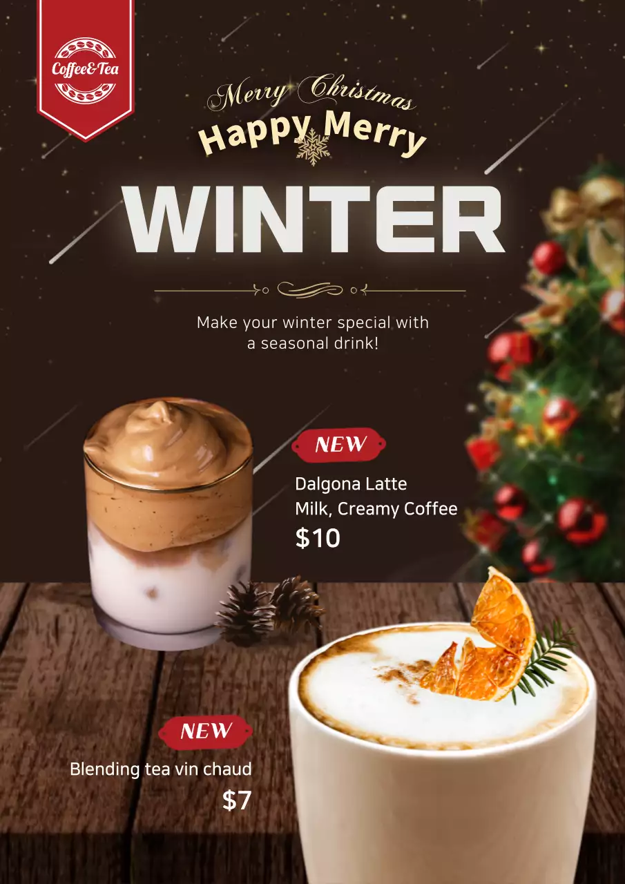 Brown Festive Winter Promotion Poster
