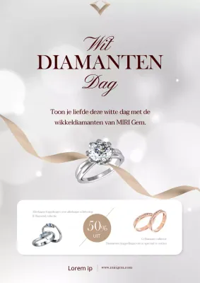 Witte Dag Diamanten Ring Gift Promotie