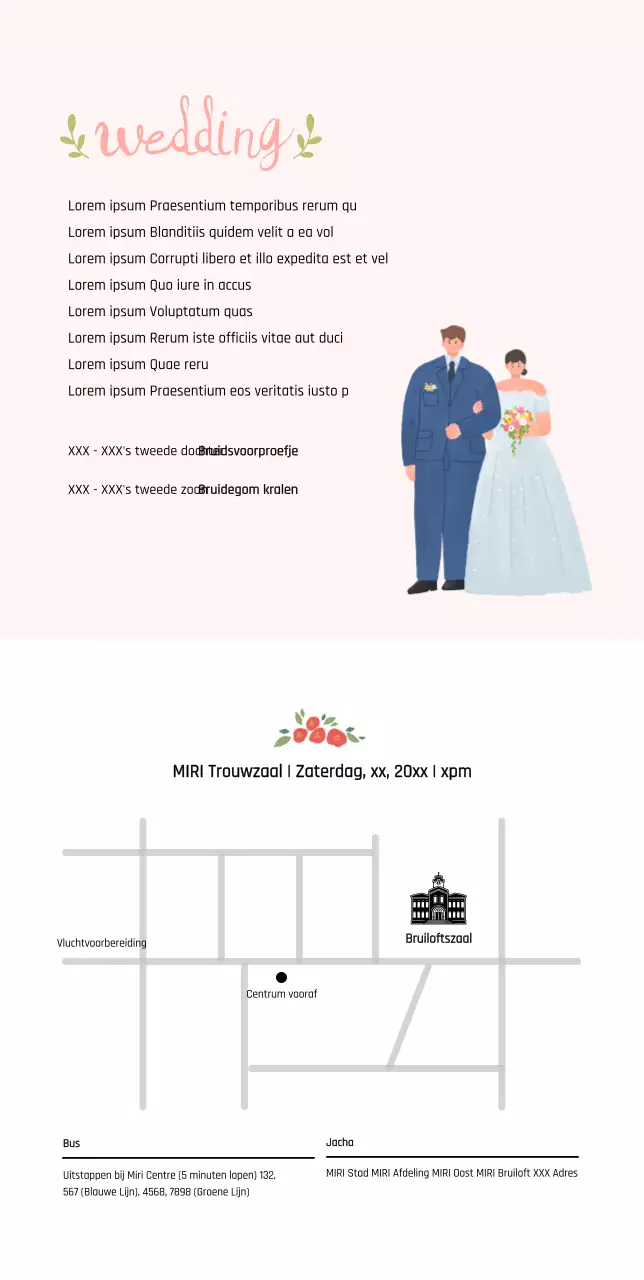 Mooie uitnodigingen voor bruid en bruidegom op een witte achtergrond