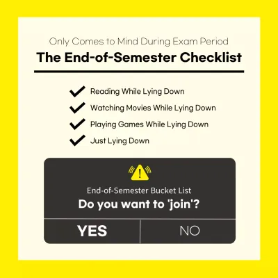 Yellow Joke Checklist Guide Social Media Post