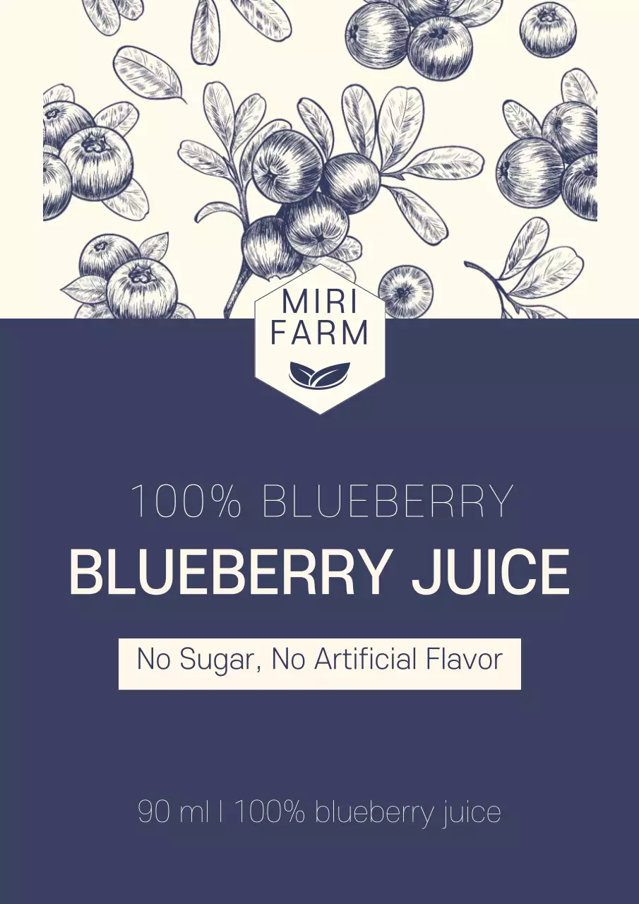 Blue Vintage Juice Label Poster