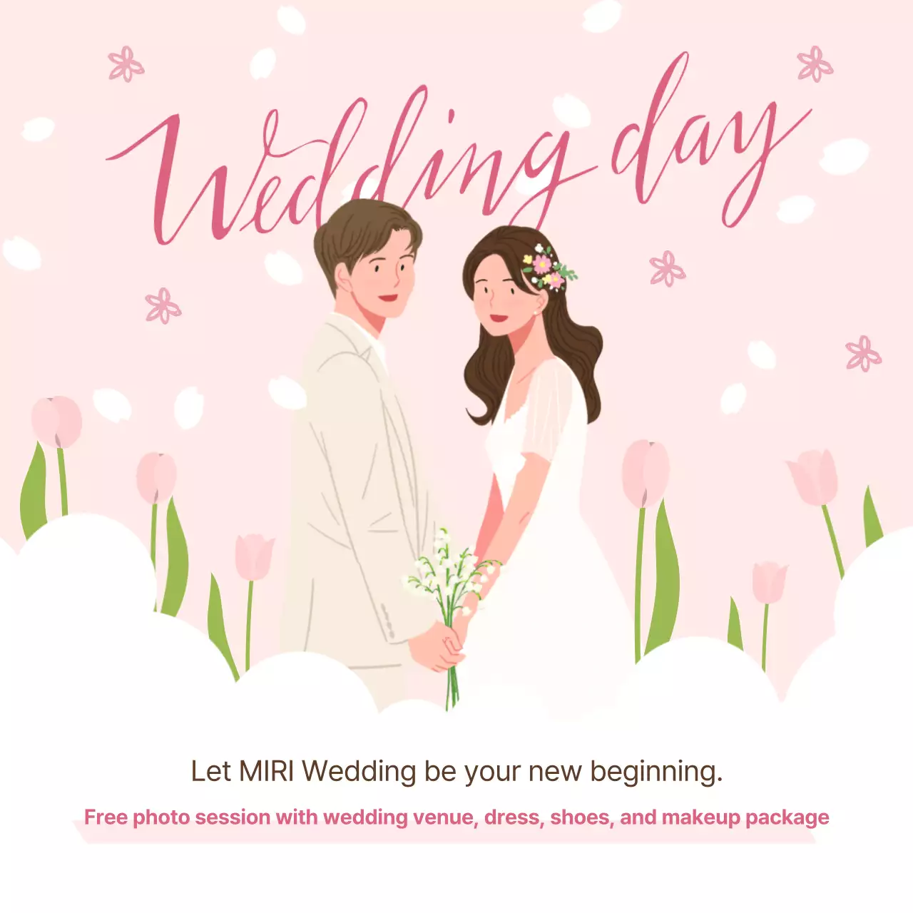 Pink Elegant Wedding Promotion Social Media Post