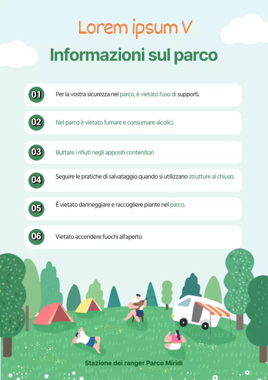 Annuncio illustrato verde e azzurro (poster web)