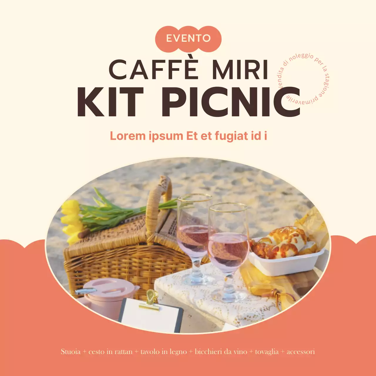 Giallo Arancione Picnic Noleggio Evento