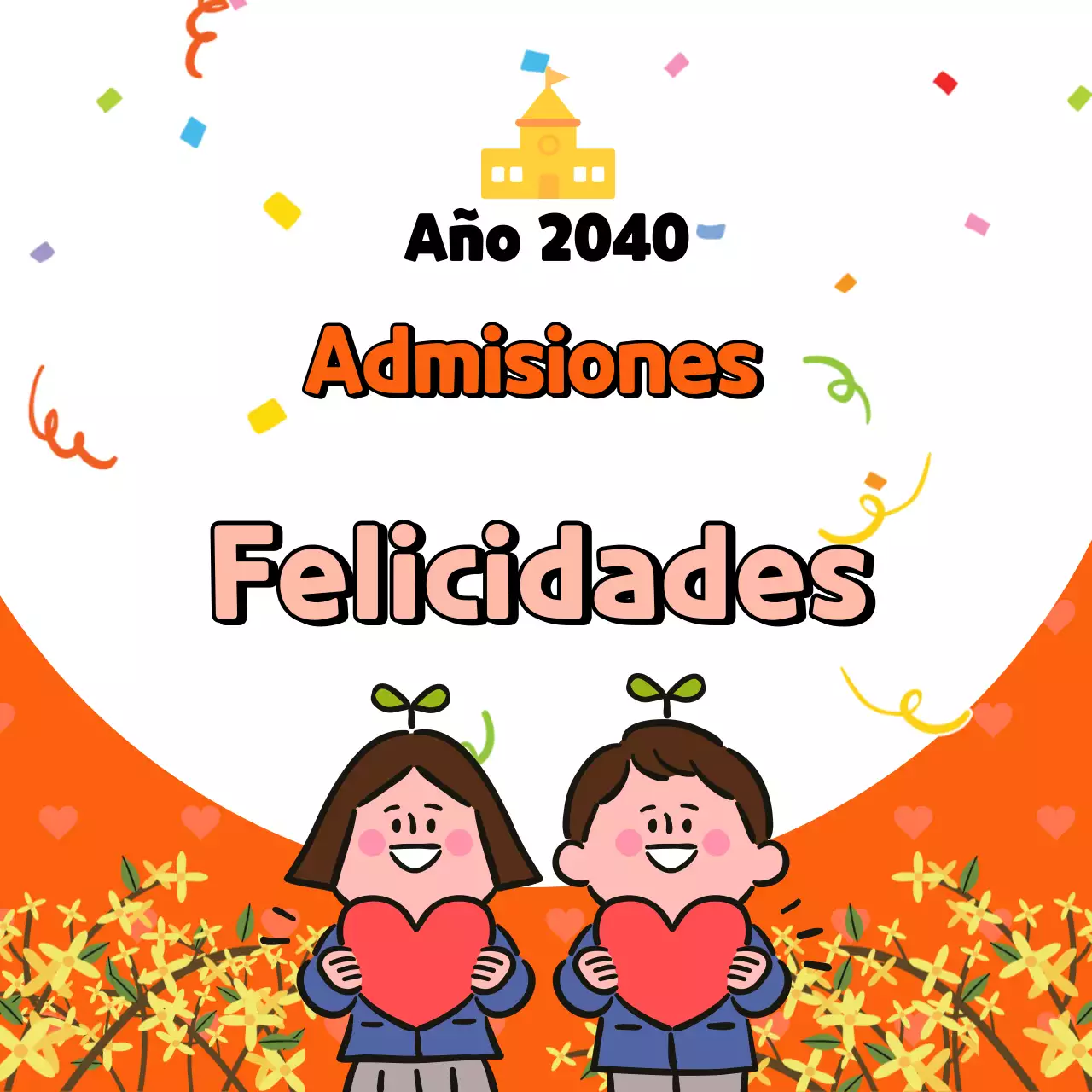 Rojo Felicidades por tu nuevo trabajo tipografía ilustración