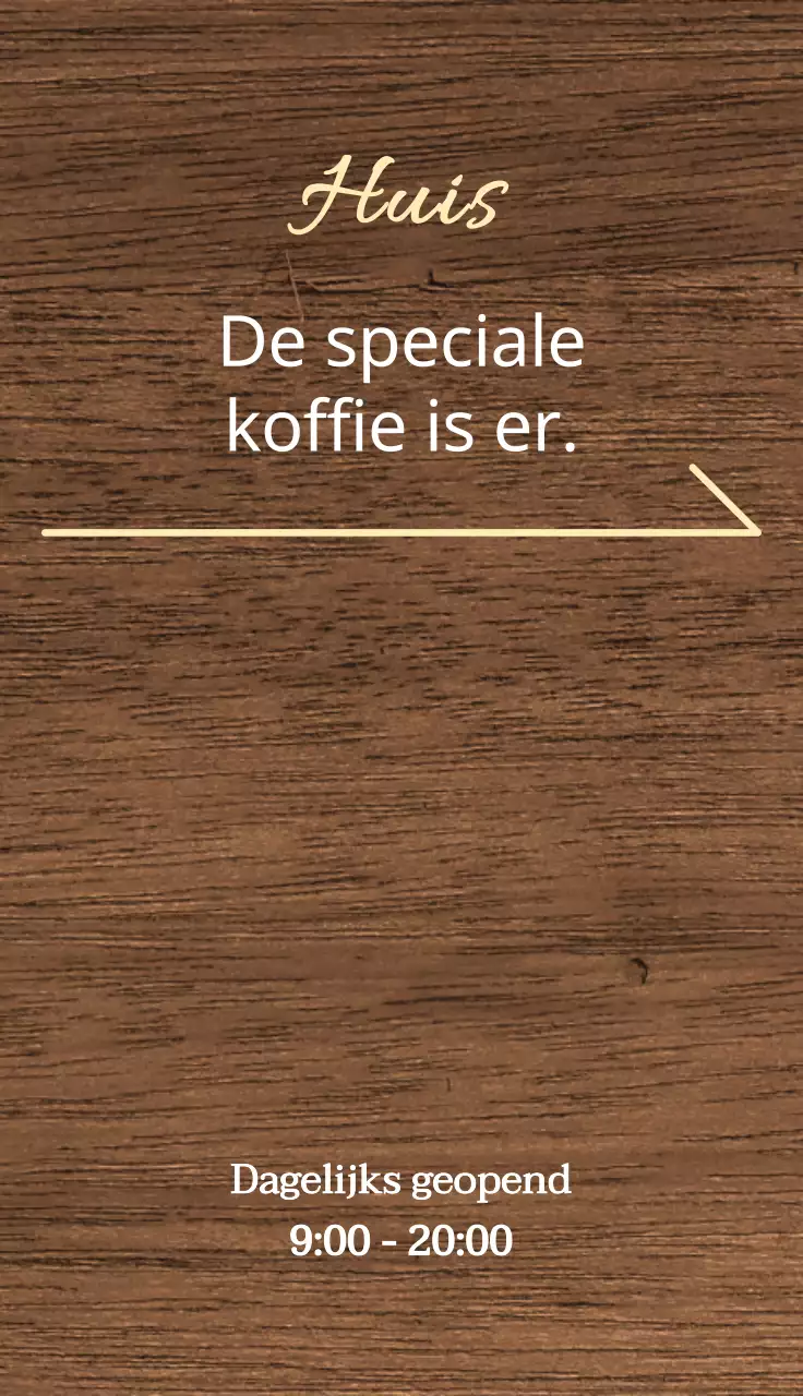 Eenvoudige cafébewegwijzering met koffiegerelateerde tekst en bladillustraties