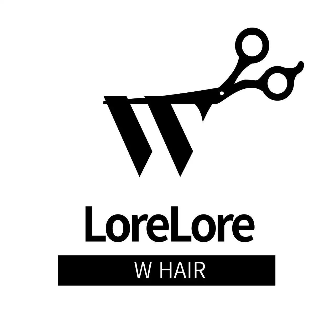 Black Minimal Hair Advertisement Logo