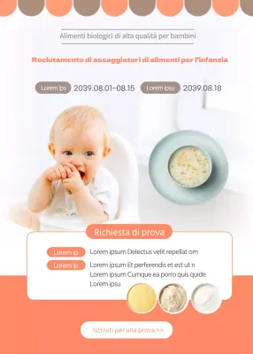 Rosa Premium Baby Food Cercasi sperimentatori di alimenti biologici francesi per bambini Come candidarsi Evento Pop-Up