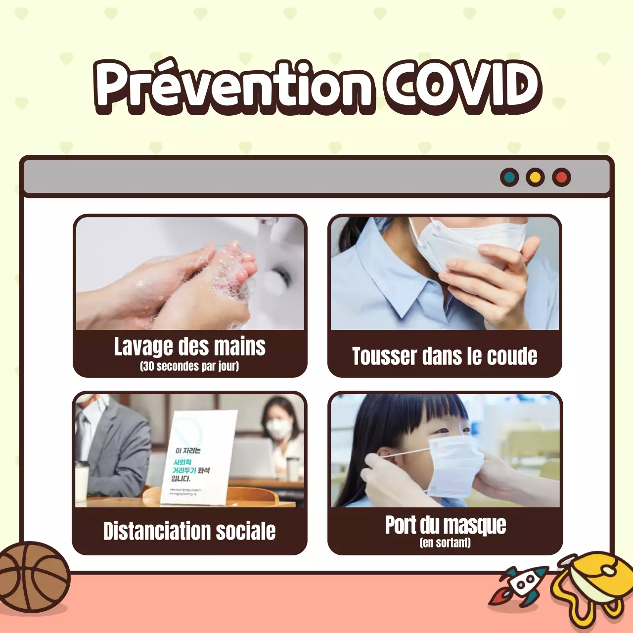 Introduire la classe avec un concept de personnage mignon rose et jaune