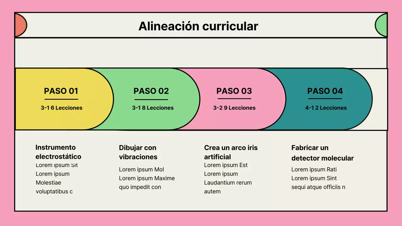 Cartera de propuestas de programas extraescolares de color rosa