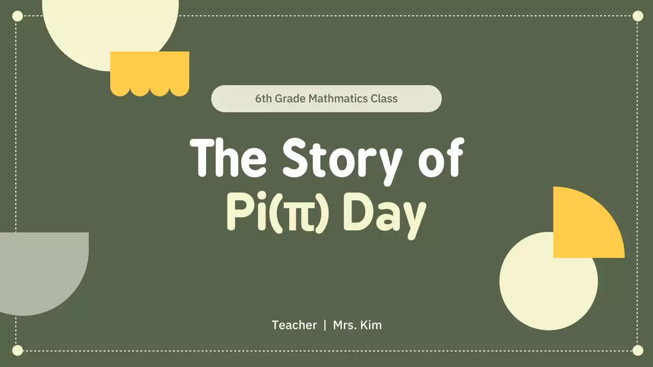 Green Simple Geometry Concept Circumference and Pie Day
