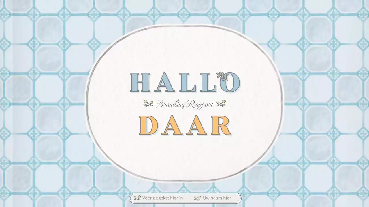 Emotionele conceptuele basislay-out met vintage behangpatroon in beige en lichtblauw