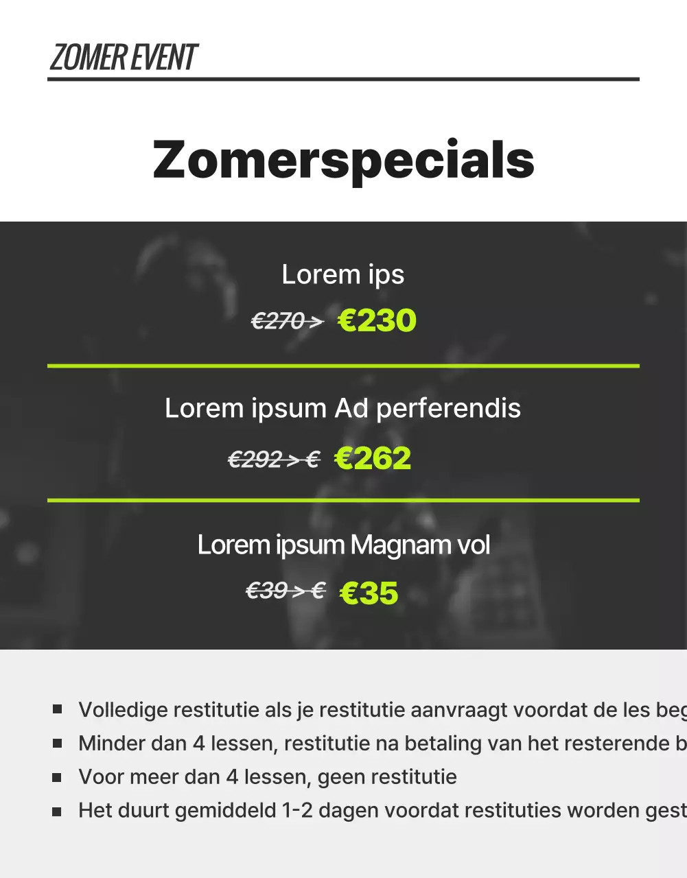 Trendy danslessen in neon en zwart