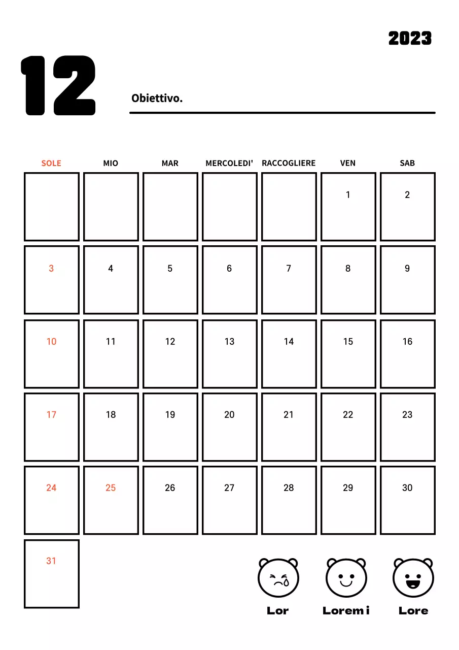 Tracciatore di obiettivi per il nuovo anno dalle linee pulite