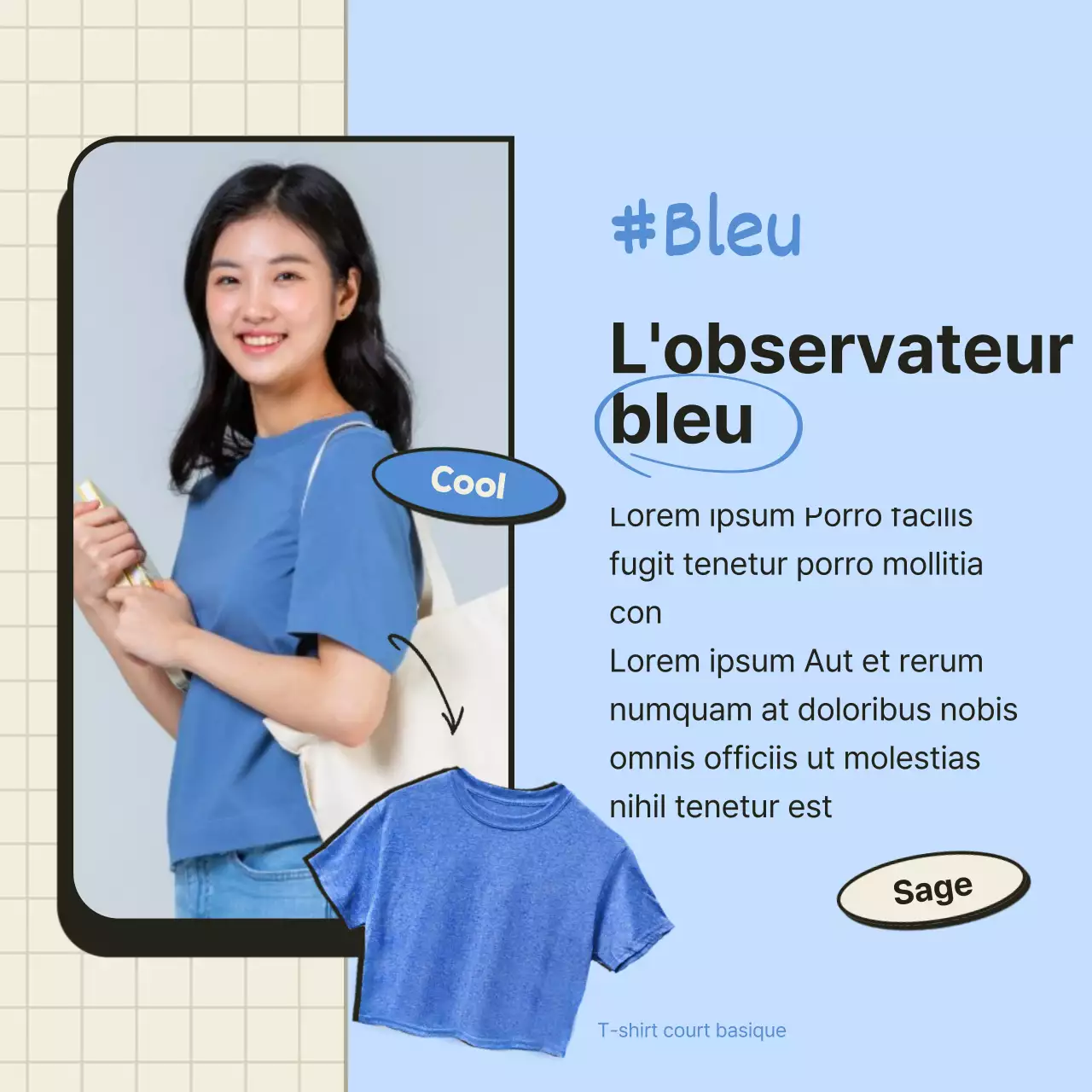 Le test psychologique des couleurs de t-shirt orange et beige