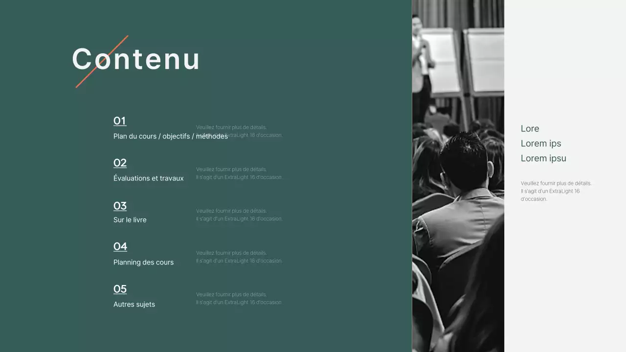 Conception d'un syllabus vert-orange