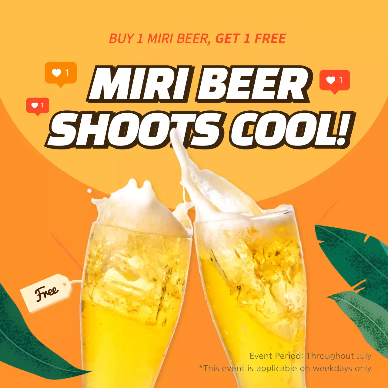 Orange Trendy Beer Promotion Social Media Post